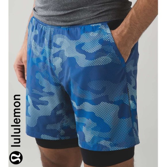 lululemon athletica Other - Lululemon Repetition Short Big Pebble Camo Dark Cobalt Sea Mist/Black